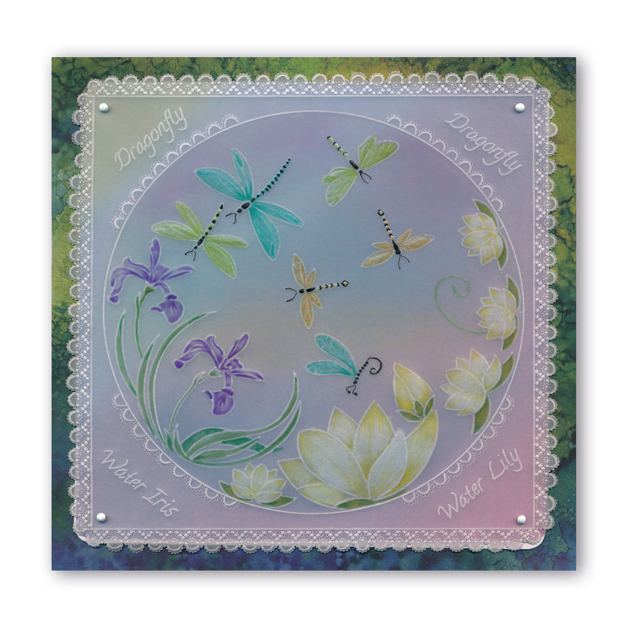 Linda's 123 - DEF Collection Bumble Bee, Butterfly & Dragonfly A4 & A5 Square Groovi Plate Set