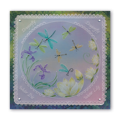 Linda's 123 - DEF Collection Bumble Bee, Butterfly & Dragonfly A4 & A5 Square Groovi Plate Set