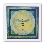 Linda's 123 - D Bumble Bee, Clover & Coneflower A5 Square Groovi Plate