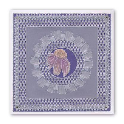 Linda's 123 - D Bumble Bee, Clover & Coneflower A5 Square Groovi Plate