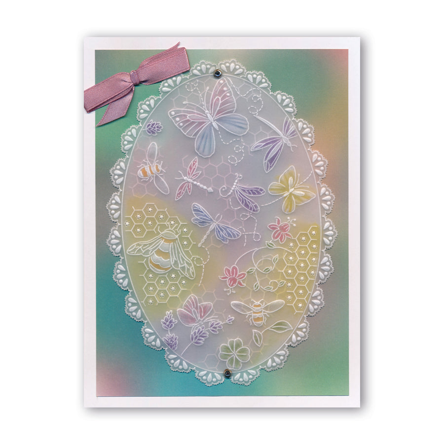 Linda's 123 - DEF Collection Bumble Bee, Butterfly & Dragonfly A4 & A5 Square Groovi Plate Set