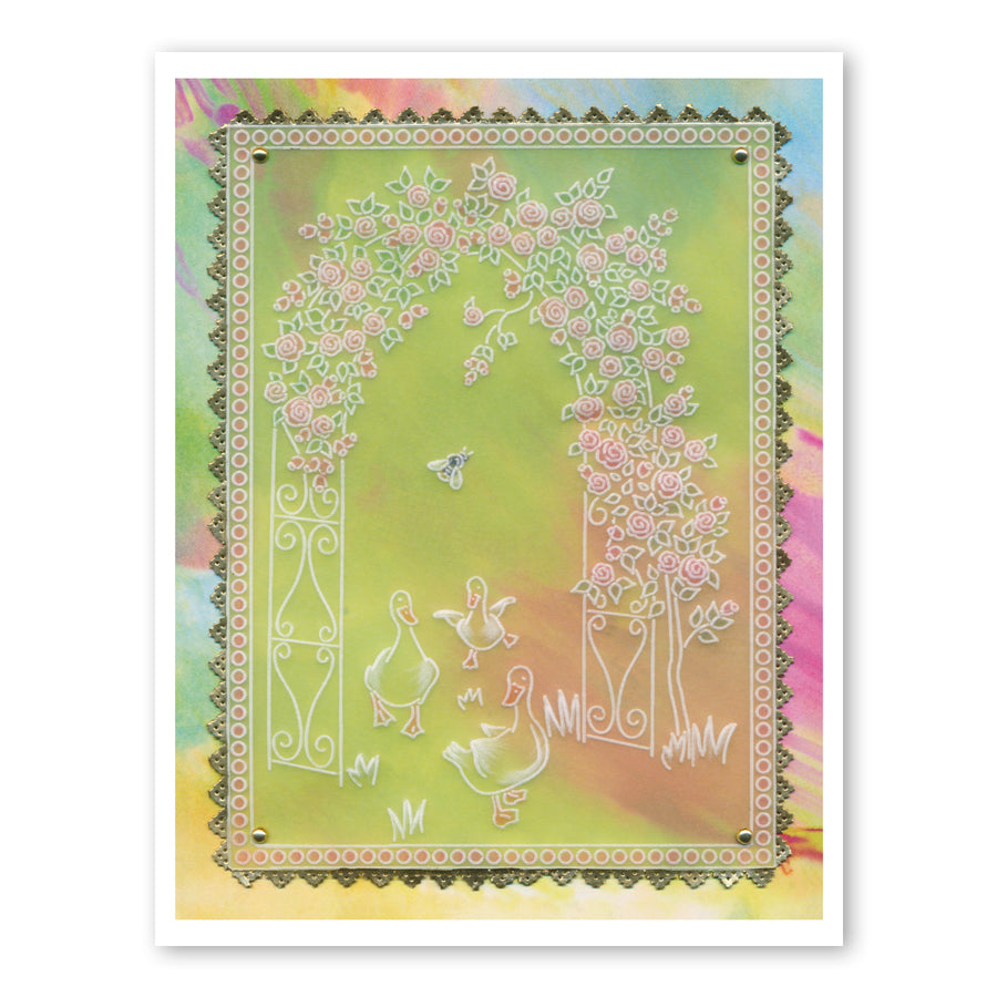 Linda's Rose Arch - In the Garden A5 Groovi Plate