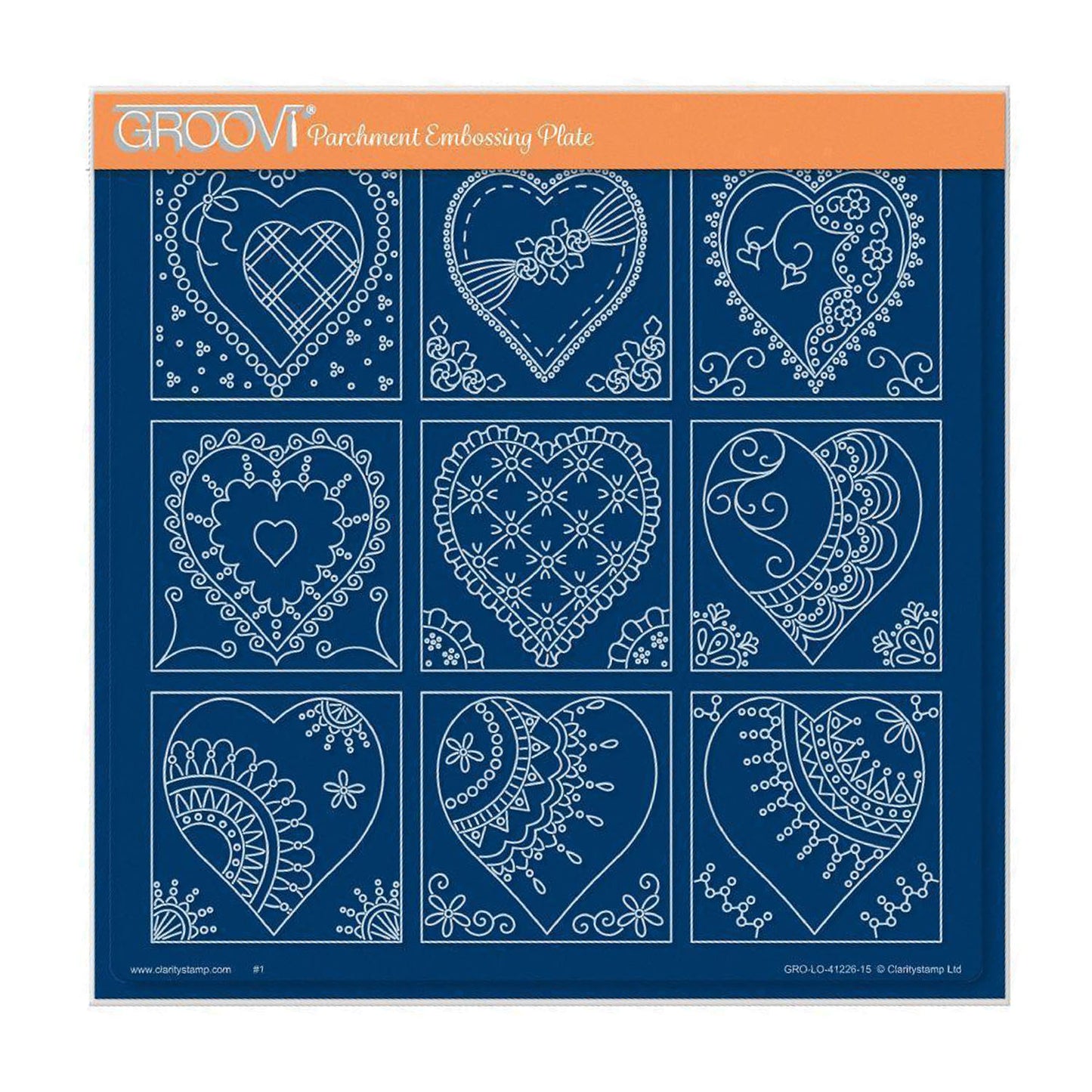 Linda's Heart Sampler A4 Square Groovi Plate
