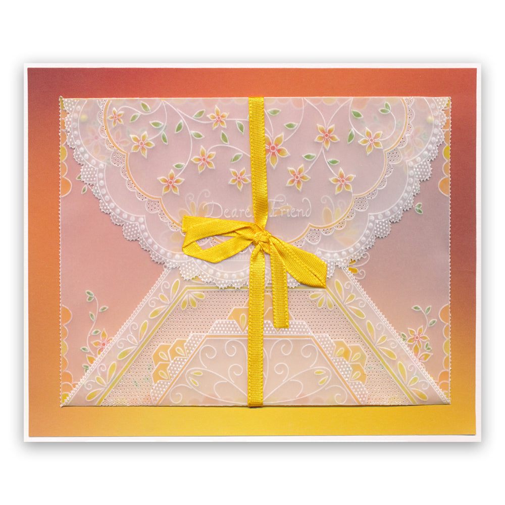 Linda's It's a Wrap! Part 1 - Hexagonal Flourish Lace Gatefold A4 Groovi Plate