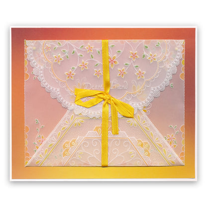 Linda's It's a Wrap! Part 1 - Hexagonal Flourish Lace Gatefold A4 Groovi Plate