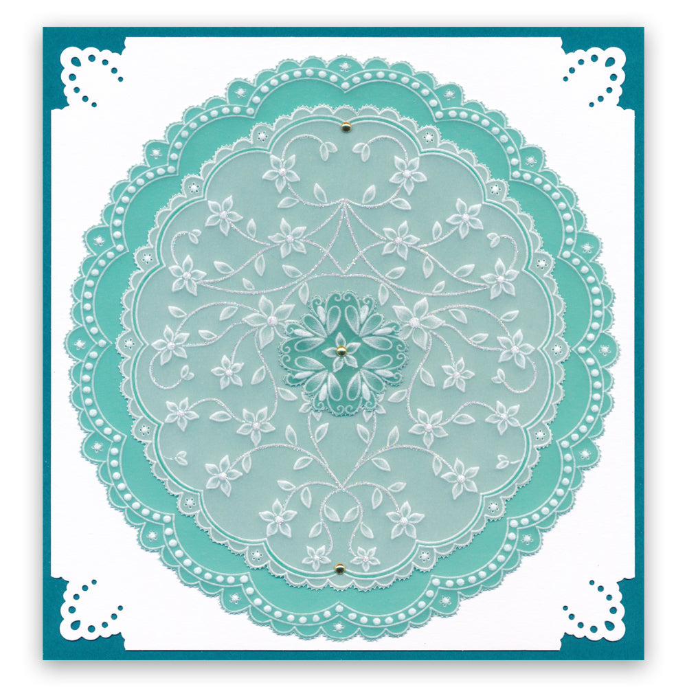 Linda's It's a Wrap! Part 1 - Semi Circle Flourish Lace Gatefold A4 Groovi Plate