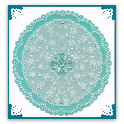 Linda's It's a Wrap! Part 1 - Semi Circle Flourish Lace Gatefold A4 Groovi Plate