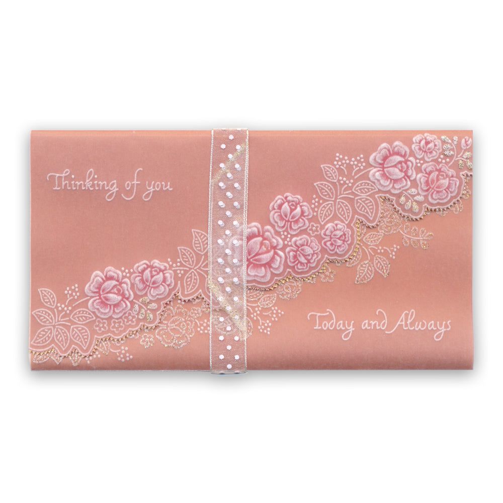 Linda's It's a Wrap! Part 1 - Diagonal Rose Lace Trifold A4 Groovi Plate
