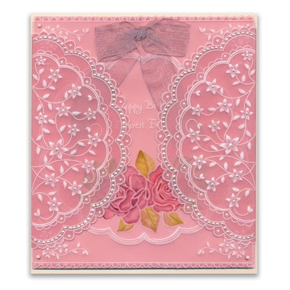 Linda's It's a Wrap! Part 1 - Semi Circle Flourish Lace Gatefold A4 Groovi Plate