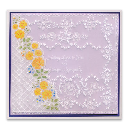 Linda's It's a Wrap! Part 1 - Diagonal Rose Lace Trifold A4 Groovi Plate
