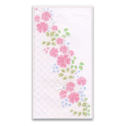 Linda's It's a Wrap! Part 1 - Diagonal Rose Lace Trifold A4 Groovi Plate