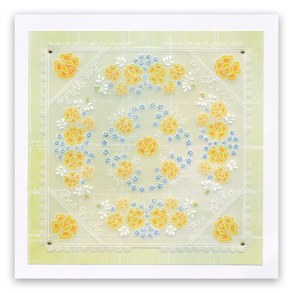 Linda's It's a Wrap! Part 1 - Diagonal Rose Lace Trifold A4 Groovi Plate