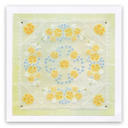 Linda's It's a Wrap! Part 1 - Diagonal Rose Lace Trifold A4 Groovi Plate