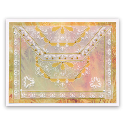 Linda's It's a Wrap! Part 1 - Hexagonal Flourish Lace Gatefold A4 Groovi Plate