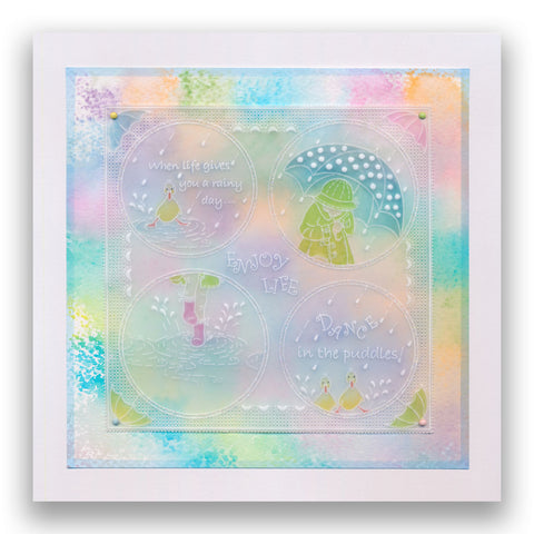 Linda's Children - Spring - Play in the Rain - A5 Square Groovi Plate