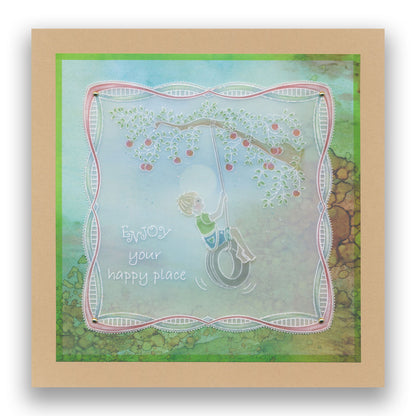 Linda's Children - Summer - Boy on a Tyre - A5 Square Groovi Plate