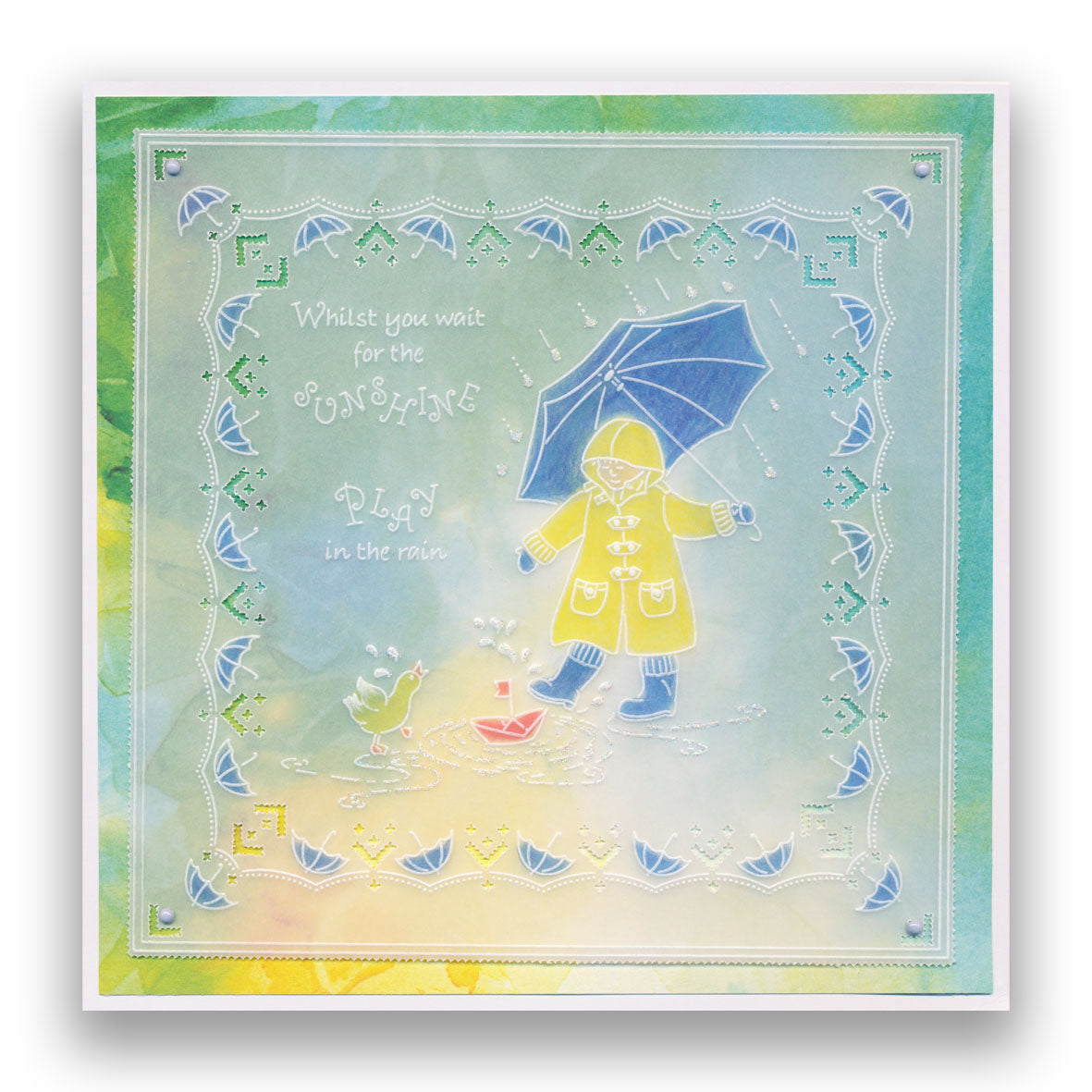 Linda's Children - Spring - Play in the Rain - A5 Square Groovi Plate