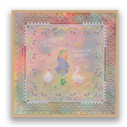 Linda's Children - Autumn A5 Square Groovi Plate Pair