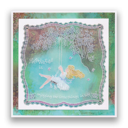 Linda's Children - Summer - Girl on a Swing - A5 Square Groovi Plate