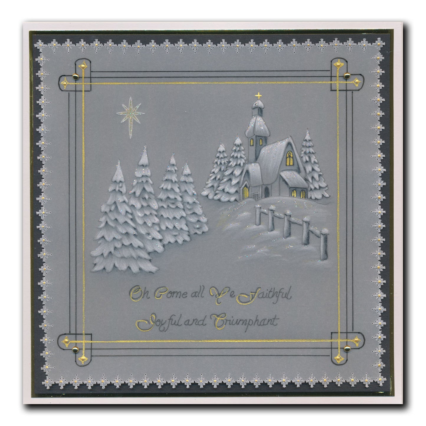 Linda's Peace, Joy & Hope - Christmas Treasures  (Set 1) A5 Square Groovi Plate