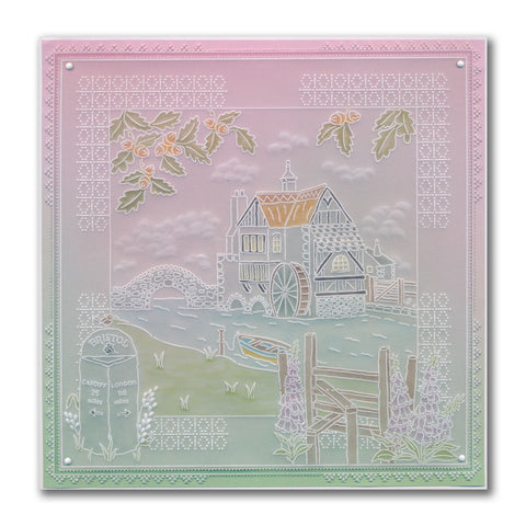 Linda's The Old Water Mill & Accessories A5 Square Groovi Plate Duo