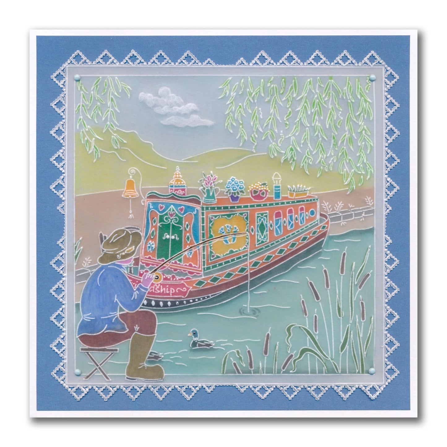 Linda's Friendship Narrowboat A5 Square Groovi Plate
