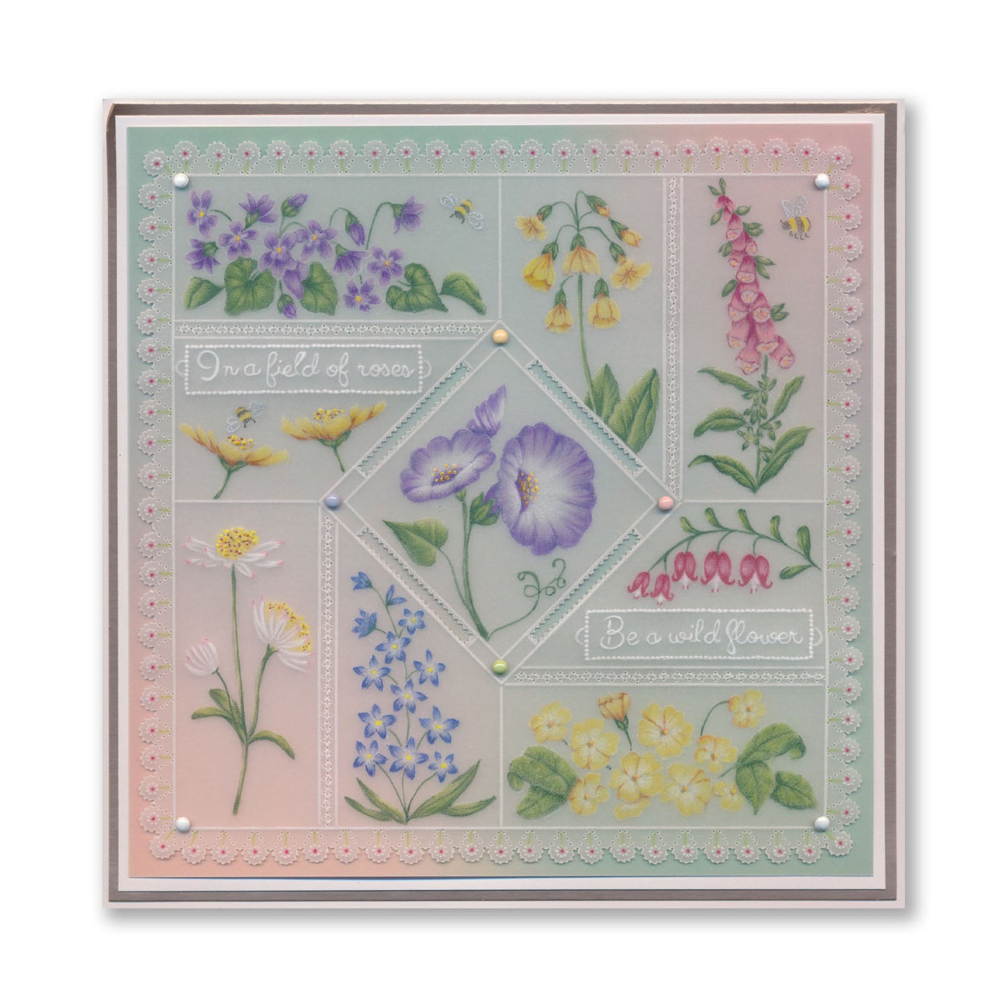 Linda's Be a Wildflower - Easy Layout A5 Square Groovi Plate (Set 4)