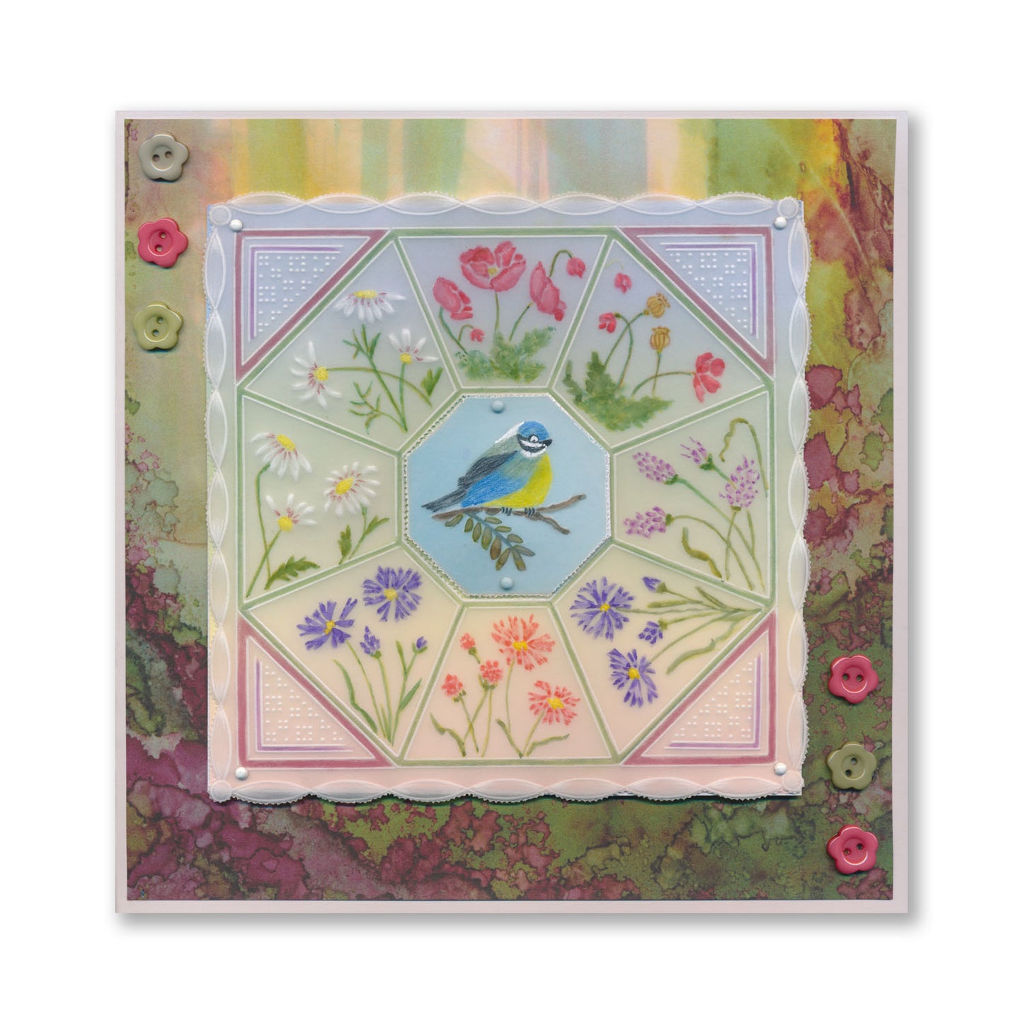 Linda's Sea of Wildflowers Meadows - Easy Layout A5 Square Groovi Plate (Set 4)