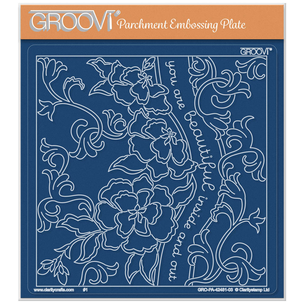 Linda's Richelieu Lace You Are Beautiful A5 Square Groovi Plate