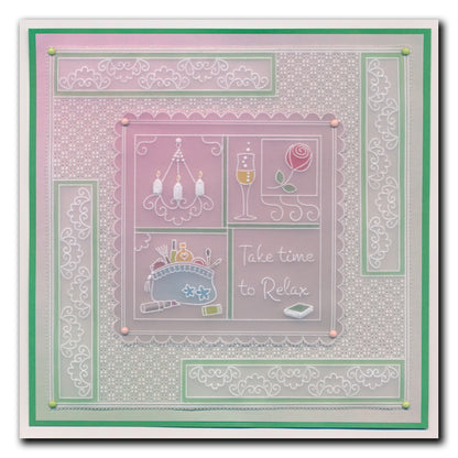 Linda's Time to Relax - Easy Layout A5 Square Groovi Plate (Set 2)
