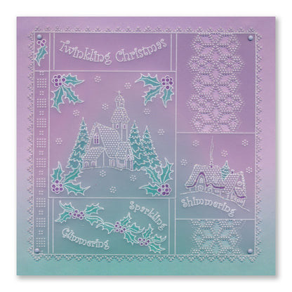 Linda's Peace, Joy & Hope - Christmas Treasures  (Set 1) A5 Square Groovi Plate