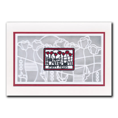 Art Nouveau Bed of Roses & Poppy Fields A5 Stencil Duo