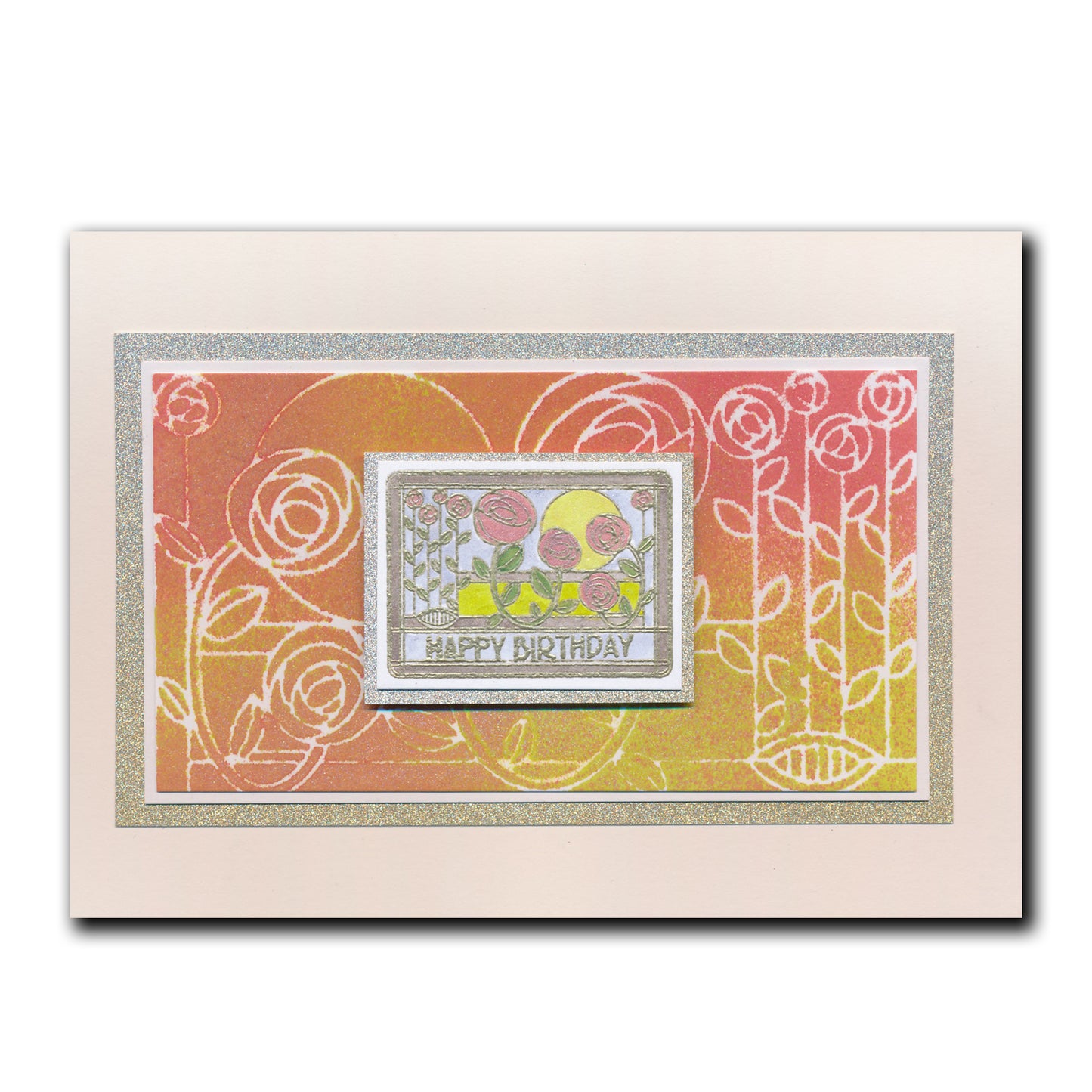 Art Nouveau Bed of Roses A5 Stencil