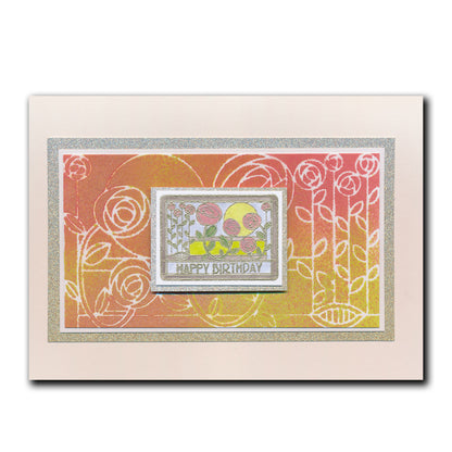 Art Nouveau Bed of Roses A5 Stencil