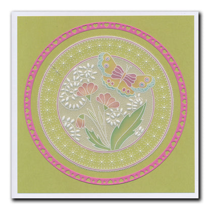 Barbara's SHAC Semi Round Dotted Lace Framers A4 Groovi Plate