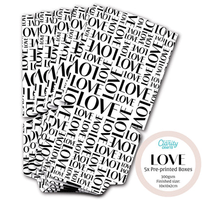 Pack of 5 Pre-Printed Boxes - Love