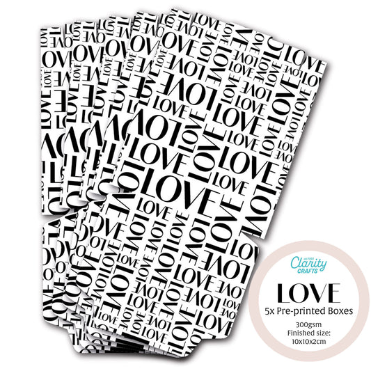 Pack of 5 Pre-Printed Boxes - Love