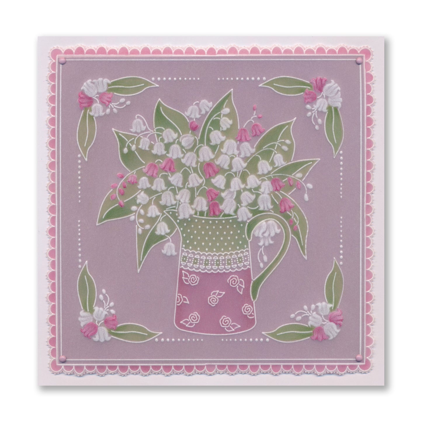 Linda's Lily of the Valley with Jug Midi Groovi Plate