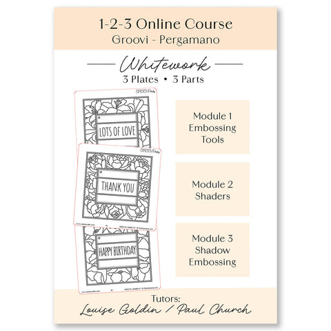 1-2-3 Online Course: Whitework for Groovi & Pergamano Parchment Crafters