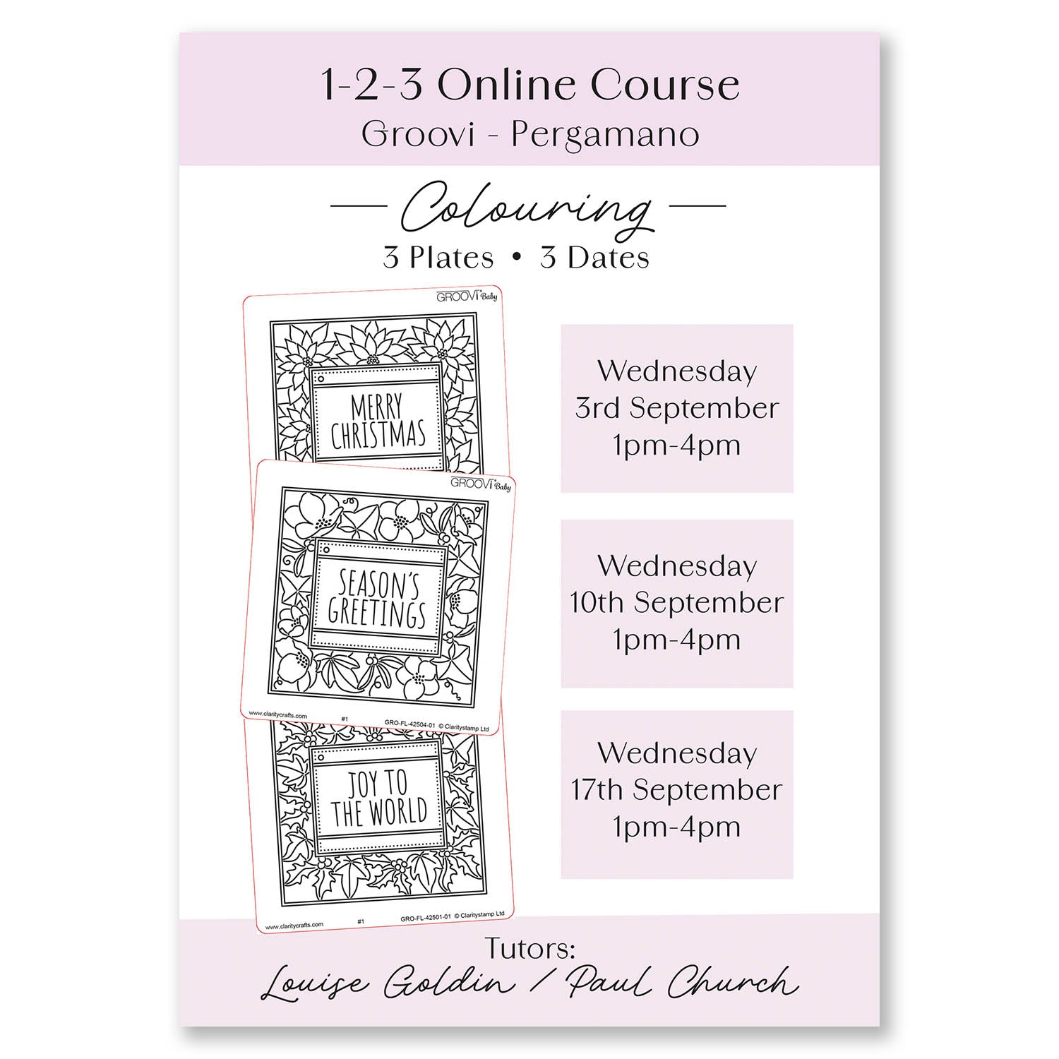 1-2-3 Online Course: Colouring for Groovi & Pergamano Parchment Crafters