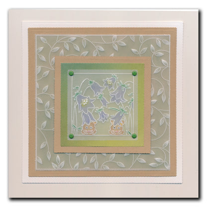 Linda's 123 - Dandelion, Corn & Harebells A4 Square Groovi Plate