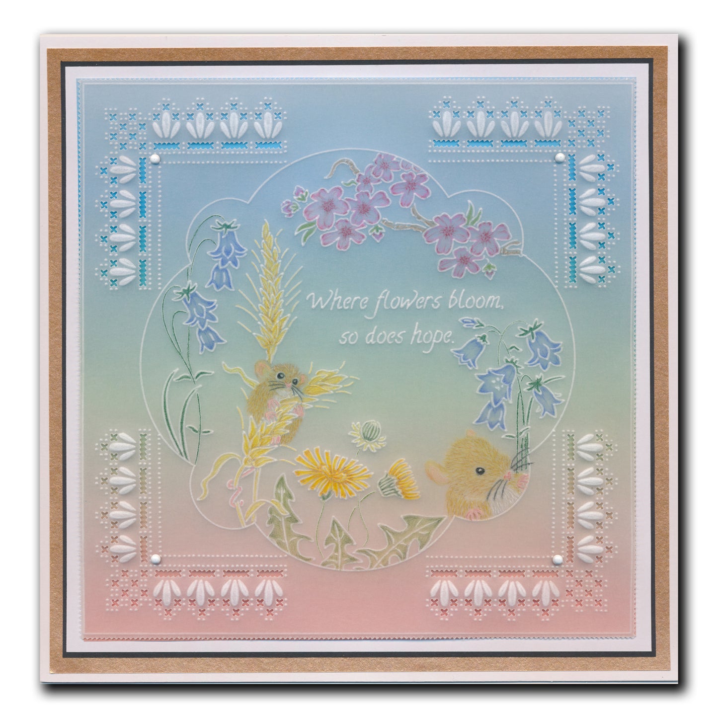 Linda's 123 - Dandelion, Corn & Harebells A4 Square Groovi Plate