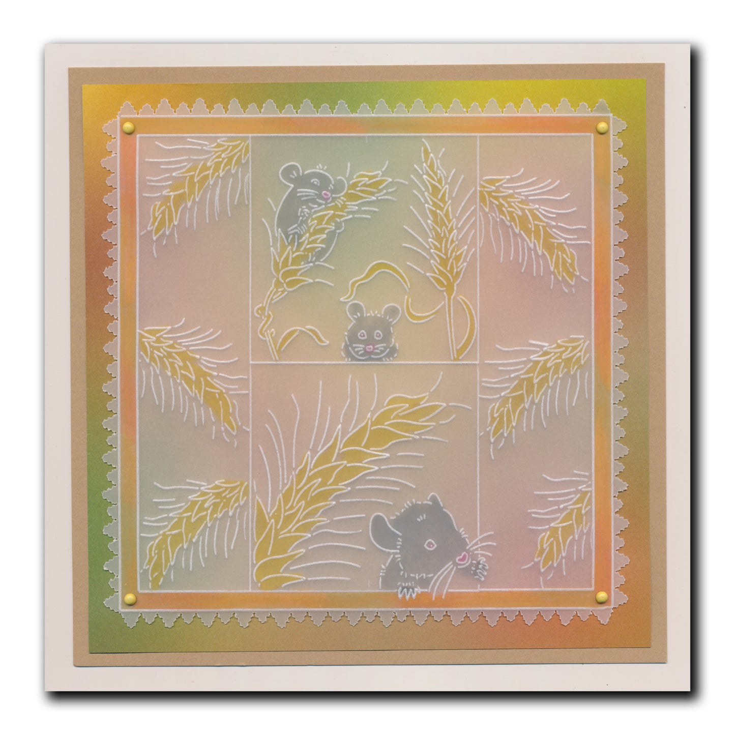 Linda's 123 - Dandelion, Corn & Harebells A4 Square Groovi Plate