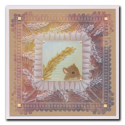 Linda's 123 - Dandelion, Corn & Harebells A4 Square Groovi Plate