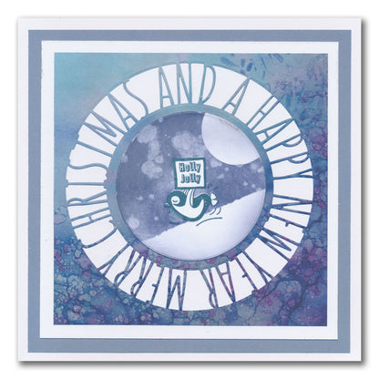 Christmas Sentiments & Holly Aperture Framer Die Collection