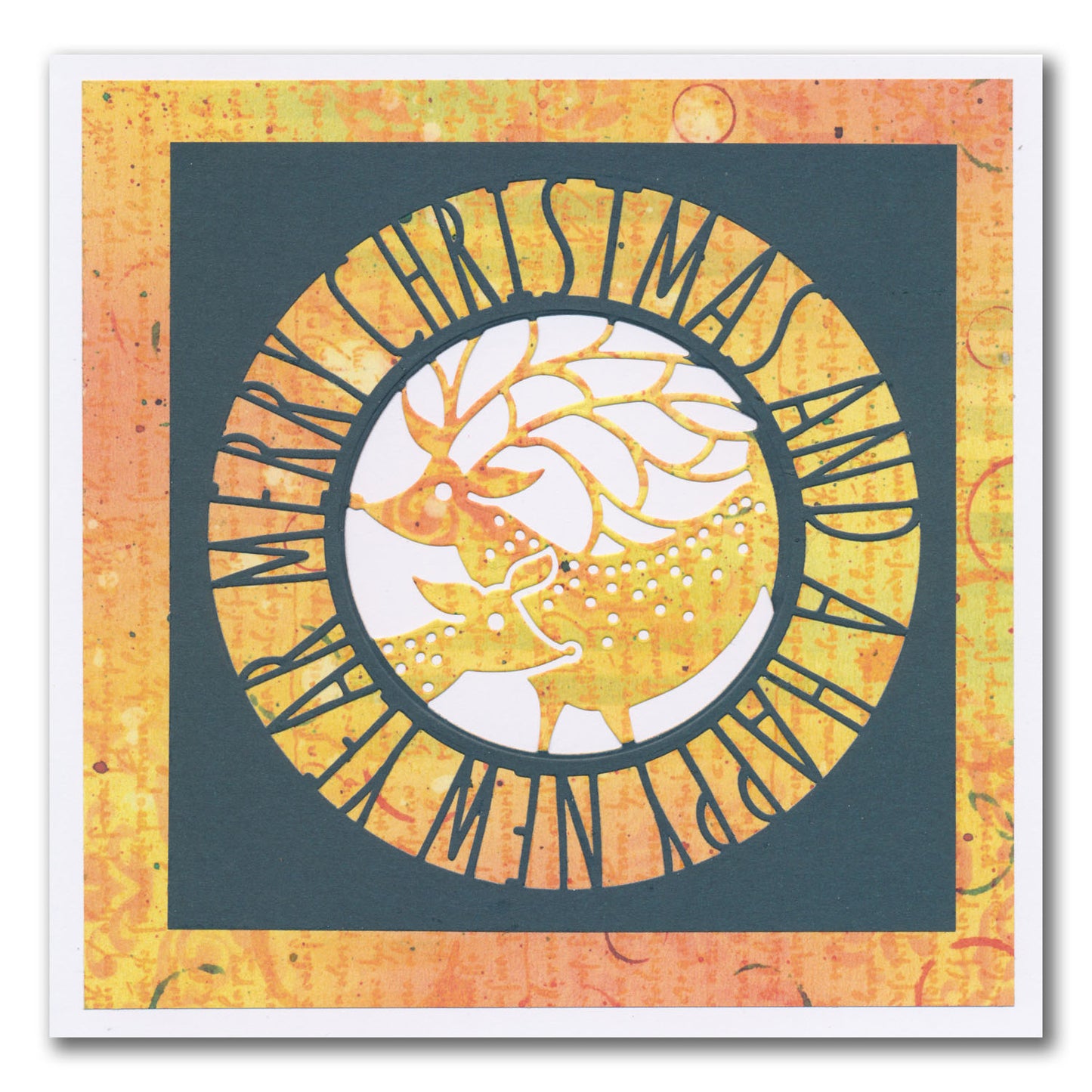 Merry Christmas & a Happy New Year Round Aperture Framer Die Set