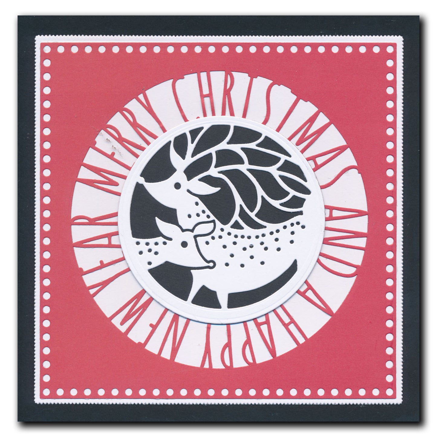 Christmas Sentiments & Holly Aperture Framer Die Collection