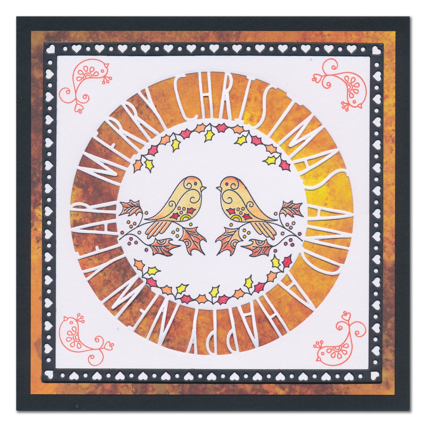 Christmas Sentiments & Holly Aperture Framer Die Collection