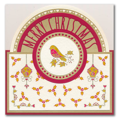 Christmas Sentiments & Holly Aperture Framer Die Collection