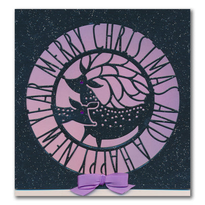 Merry Christmas & a Happy New Year Round Aperture Framer Die Set